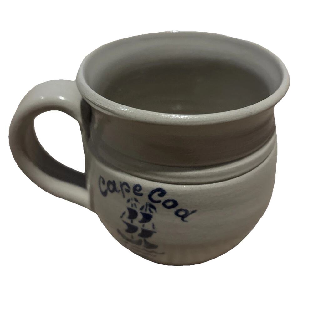 Cape Cod Stoneware Pottery Mug Hand Crafted Schooner Sailing Ship